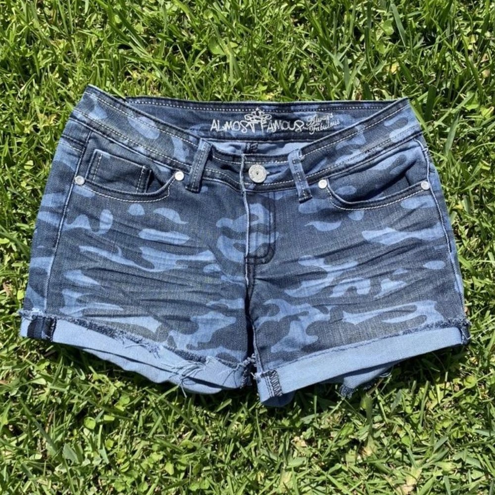 Camo Denim Shorts